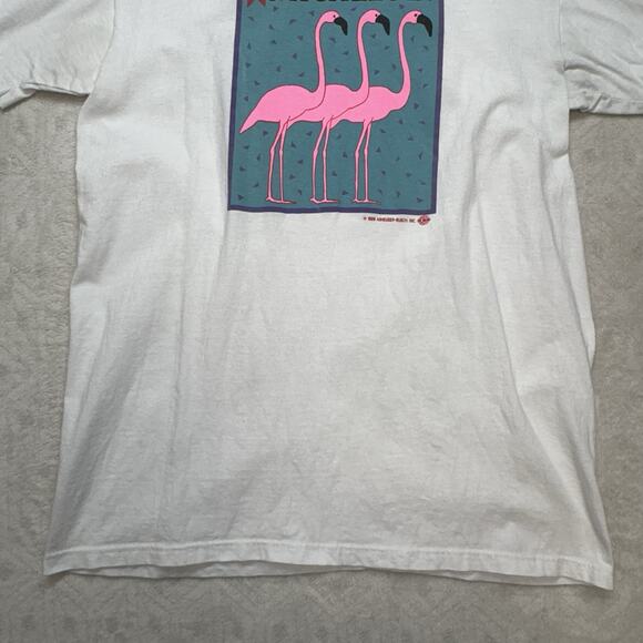 Vintage 1980s Michelob Beer Anheuser-Busch Flamingo Size Large Graphic T- Shirt - Picture 3 of 10